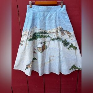 NWT Anthropologie Corey Lynn Calter Wonderland Lodge Scene Skirt